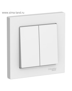 Выключатель SE ATLASDESIGN, 10 А, 2 клавиши, IP20, скрытый, белый, ATN000152 Schneider electric