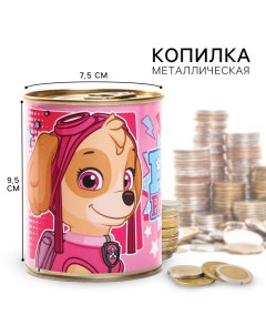 Копилка металлическая, 9,5 см х 7,5 см х 7,5 см "Скай", Щенячий патруль Paw patrol