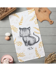 Полотенце кухонные "Meow" 35х60 см, 100% хл, 160г/м2 Доляна