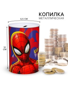 Копилка металлическая, 6,5 см х 6,5 см х 12 см "Big money. Big dream", Человек-паук Marvel