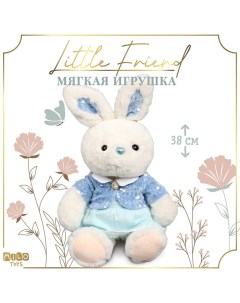 Мягкая игрушка Little Friend, зайка в синем платье, 38 см Milo toys