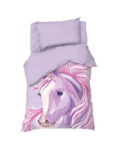 Постельное бельё 1,5 сп "Pink horse" 143х215 см, 150х214 см, 50х70 см -1 шт, 100 % хлопок, бязь Этель