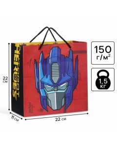 Пакет подарочный крафт «Autobot Heroes»,22х22х11 см, Трансформеры Hasbro