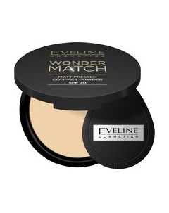 Пудра компактная Wonder Match SPF30 Матирующая 02 Medium Beige Eveline cosmetics