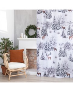 Комплект штор "" Snow forest 145*260 см-2 шт, 100% п/э, 140 г/м2 Этель