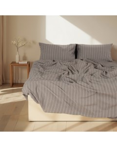 Постельное бельё SL Home Cotton line 2 сп 180*220см, 240*225 см, 50*70-2шт, цв.серый, 100% хлопок Sima-land home