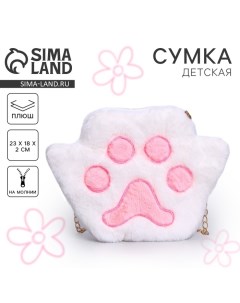 Сумка детская меховая «Лапка», розовый, 23х18х2 см Milo toys