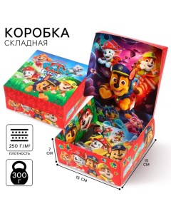 Подарочная коробка складная с 3Д, Щенячий патруль, 15х15х7 см Paw patrol