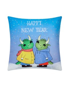 Подушка "" Happy New Year 40х40 см, 100% п/э, велюр Этель