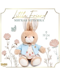 Мягкая игрушка Little Friend, зайка в платье и голубой кофточке, 38 см Milo toys