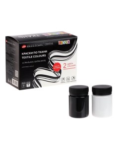 Краска по ткани, набор 2 цвета х 50 мл, ЗХК Decola Ultra black/Extra white, БЕЛЫЙ/ЧЕРНЫЙ, акриловая на водной основе, (41412032) Завод художественных красок «невская палитра»