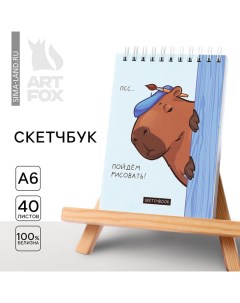 Скетчбук А6, 40 л. 100 г/м «Копибара» Artfox