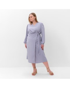 Платье женское, plus-size, р.54, серо-голубой Mist