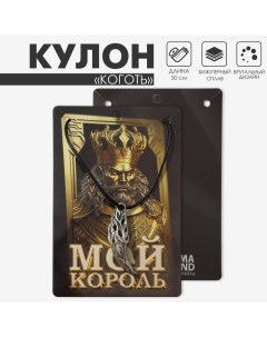 Кулон мужской «Коготь» узор, цвет чернёное серебро на чёрном шнурке, 50 см Queen fair