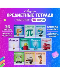 Набор предметных тетрадей А5, 36 листов, Сalligrata «Предметы», 10 предметов Calligrata