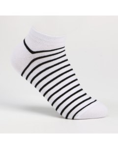 Носки женские, цвет белый/чёрные полосы, размер 25 Socksberry