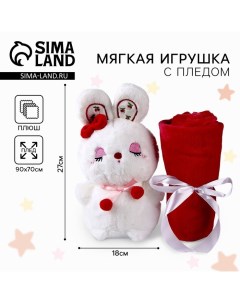 Мягкая игрушка с пледом «Зайчишка» Milo toys