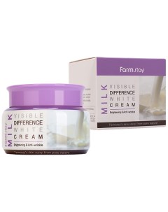 Крем для лица увлажняющий с протеинами молока Milk Visible Difference White Cream Farmstay