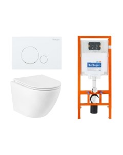 Унитаз подвесной с инсталляцией BB046CHR/BB2111SC/BB002-80/BB014-SR-BIANCO Belbagno