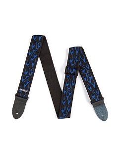 Ремень для гитары D38-11BL Strap Flambe-Blue Dunlop manufacturing