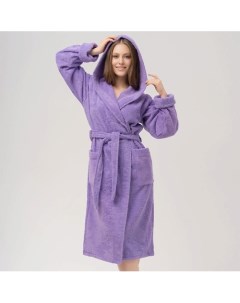 Халат махровый женский с капюшоном Lilac Bio textiles