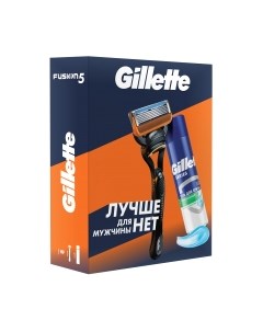 Набор для бритья Fusion Станок+1 кассета+Гель для бритья Успокаивающий Gillette