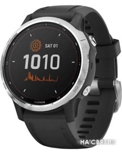 Умные часы Fenix 6 Solar 42 мм (серебристый/черный) Garmin