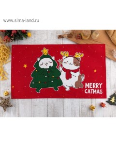 Полотенце "" Merry catmas 35х60 см,100% хлопок 160 г/м2 Доляна