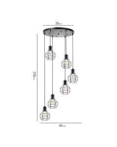 Светильник-каскад "Ортико" 6хЕ27 40Вт черный 45х45х230 см Bayerlux