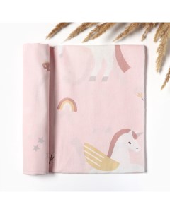 Пеленка "" Baby unicorn 73*120 см, бязь 125 г/м2, хл 100% Крошка я