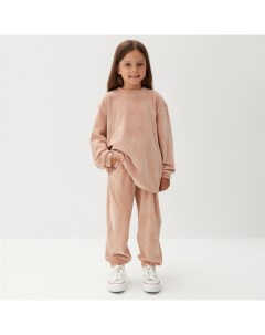 Костюм детский (свитшот, брюки) Plushy р.32 (110-116), бежевый Kaftan