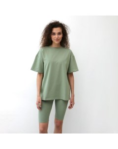 Футболка женская OVERSIZE FIT: цвет оливковый, р-р 42 Minaku