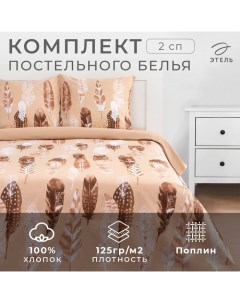 Постельное белье 2 сп «Перья» (вид 1) 175*215 см, 200*220 см,70*70 см -2 шт Этель