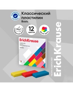 Пластилин 12 цветов, 192 г,, в картонной упаковке Erichkrause