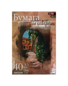 Бумага для акварели А3, 40 листов, блок 200 г/м2, рисовальная Calligrata