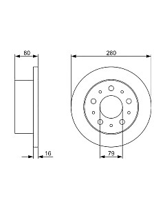 Тормозной диск 0986479316 Bosch