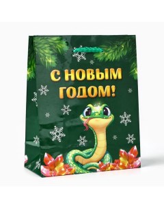 Пакет подарочный новогодний ламинированный «Символ года», S 12 х 15 х 5,5 см Доступные радости