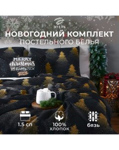 Постельное бельё "" 1.5 сп Golden Christmas 143х215 см, 150х214 см, 70х70 см - 2 шт, бязь Этель