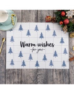 Новогодняя салфетка на стол Warm wishes, 40х29 см Доляна