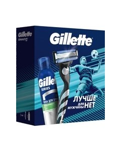 Набор для бритья Mach3 Станок с 1 сменной кассетой+Пена д/бритья Series 200мл Gillette