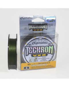 Шнур плетеный рыболовный TECHRON VX8 GREEN 100 м 0,20 мм Kamatsu