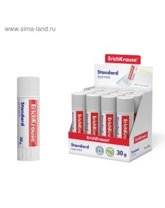 Клей-карандаш Standard, 30 г, быстрое склеивание Erichkrause