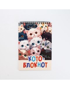 Блокнот А5, 40 л. Обложка картон. "Коты" Artfox