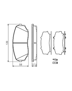 Тормозные колодки 0986494375 Bosch