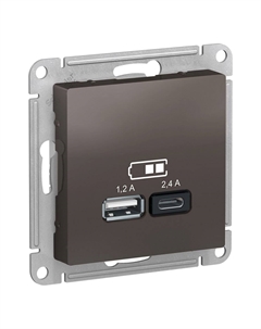 ATLASDESIGN мокко Розетка 2*USB (A+C) (без рамки) ATN000639 Schneider electric