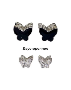 Серьги Бабочки crystal/jet Amante crystal