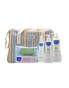 Набор для купания и ухода за кожей малыша Little Moments Striped Walking Bag Mustela