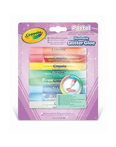 Смываемый клей с блестками пастельных оттенков Pastel Washable Glitter Glues Crayola