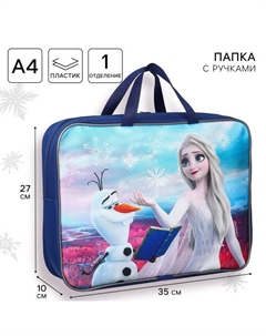 Папка с ручками А4, 35х27х10 см, текстиль, Холодное сердце Disney