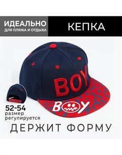 Кепка детская "BOY" цв. чёрный/красный, р-р 52-54 Minaku